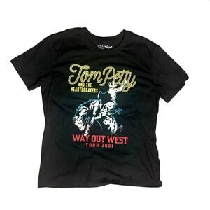 Tom Petty T-Shirt Women’s Medium 8–10 Black Graphic Tee Time and Tru Band Shirt